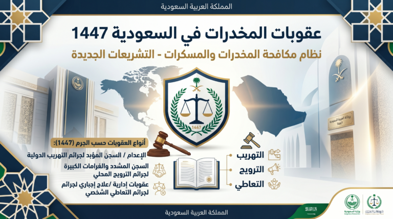 عقوبات المخدرات في السعودية 1447: شرح نظام مكافحة المخدرات والمسكرات